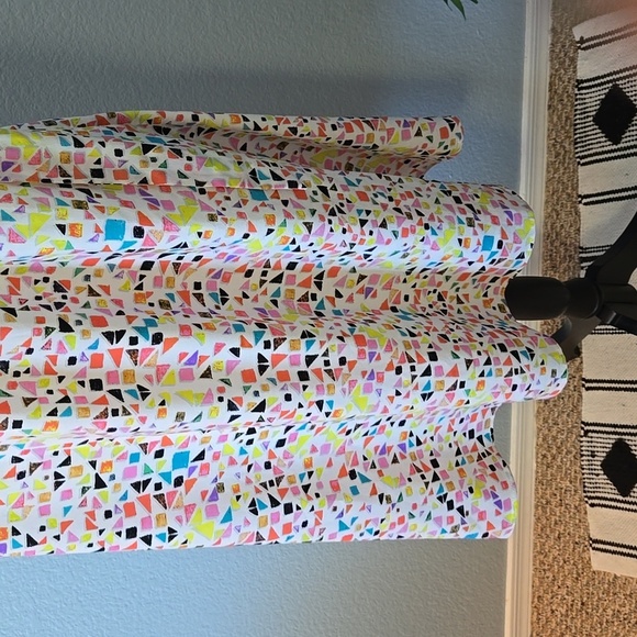 CECE Tie Neck Halter Shift Knee Length Dress in Candy Gem Multi Color Print Sz 8 - Picture 8 of 10